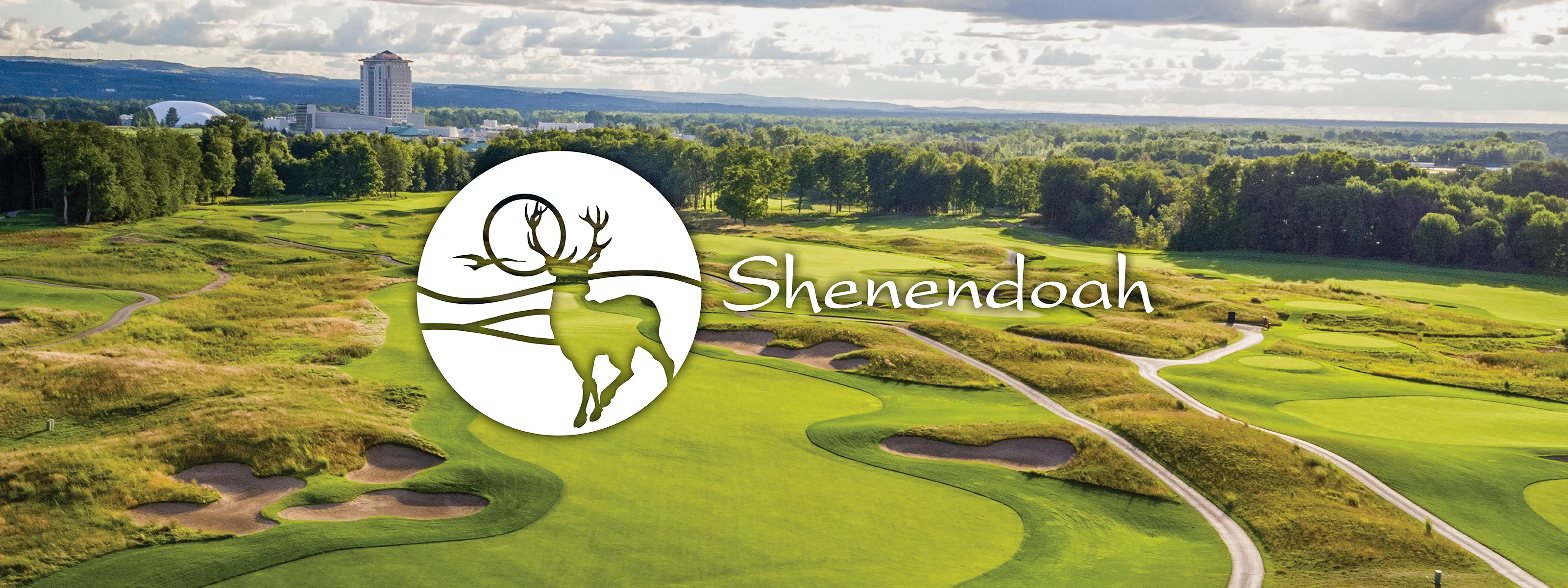 Aerial view of Shenendoah Golf Course at Turning Stone Resort Casino in New York